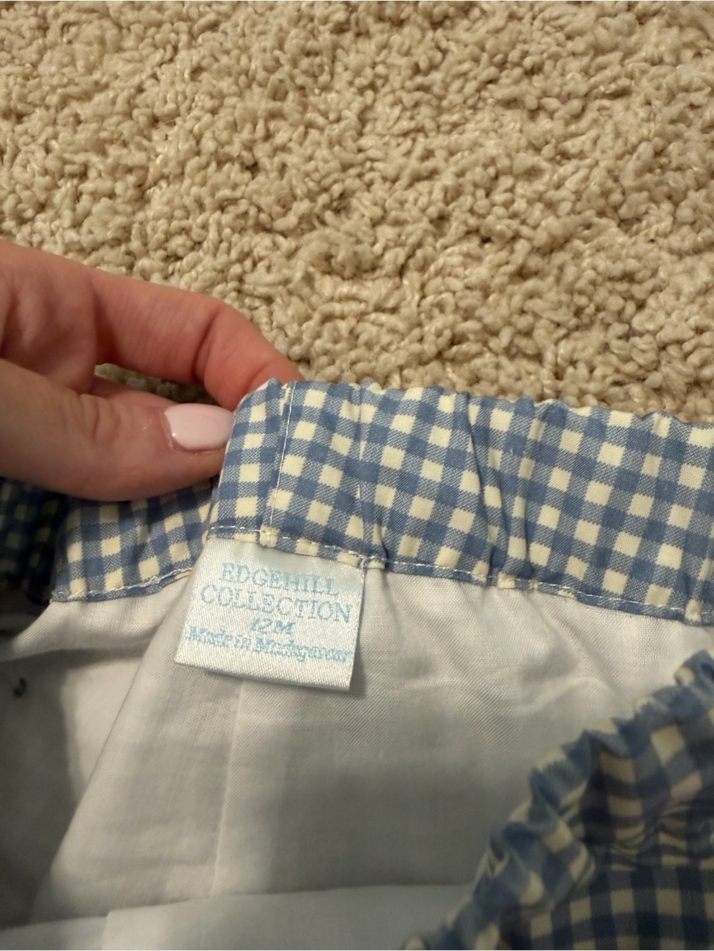 12mo boy gingham pants - Picture 3 of 4